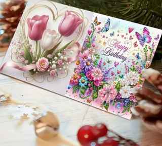 Preview: Diamond Painting 6 Stück Geburtstagskarten